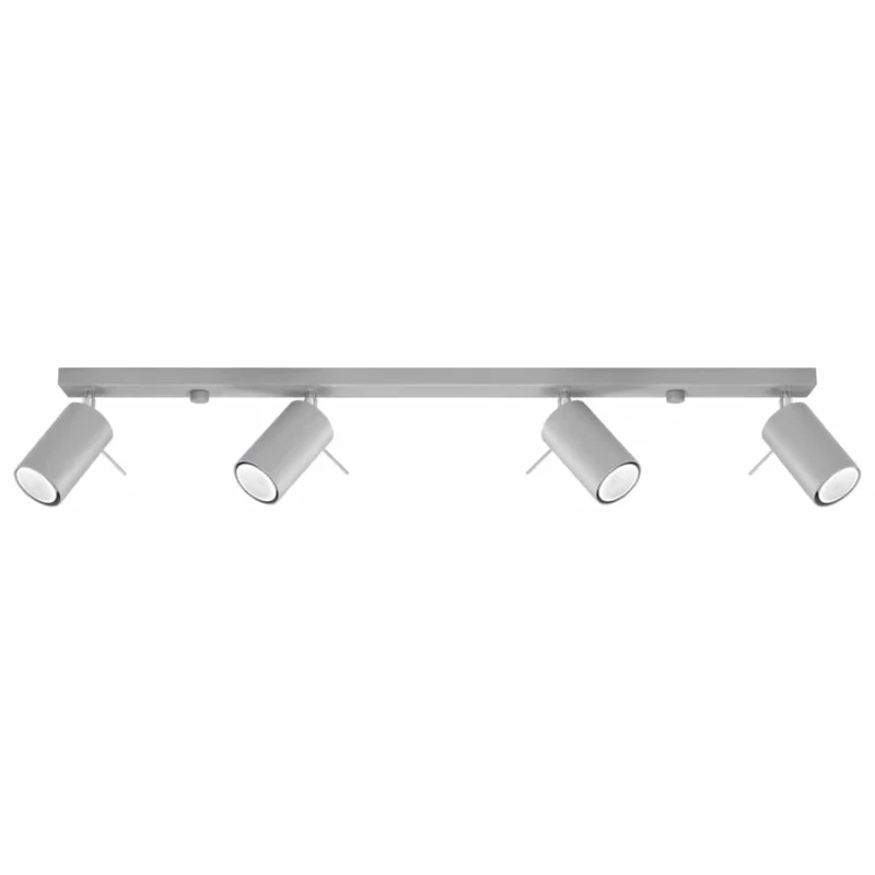 Taklampa Ring 4 L Grå - 4-Skärmad Justerbar Lampa - Lätt Installation - Hållbar Stål - Utbytbara GU10 Glödlampor