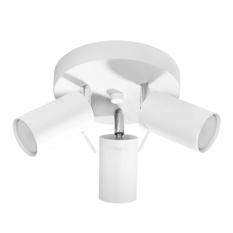 Taklampa Ring 3 P Vit - 3-skärmad Taklampa - Justerbara Armar - Lätt Installation - Hållbart Stål - Utbytbara GU10 Ljuskällor