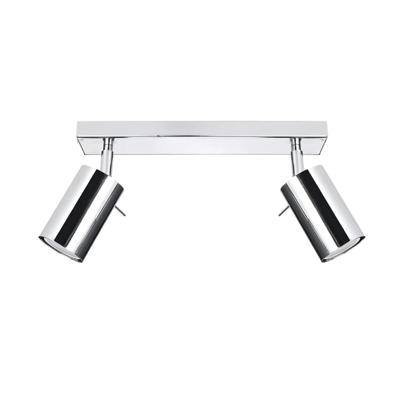 Taklampa Ring 2 Krom - 2-Skugga Taklampa - Justerbara Armar - Hållbar Stål - Utbytbara GU10 Lampa - Flexibel Belysning