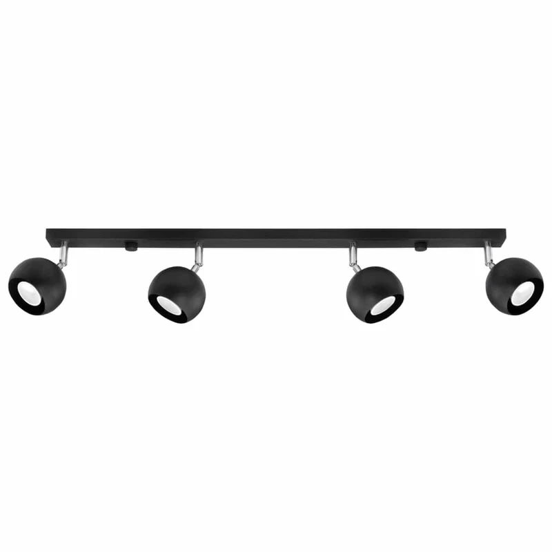 Taklampa Oculare 4 L Svart - Modern Spot Takljus - 4 Justerbara Skärmar - Sfärisk Design - Hållbar Stål - GU10 Lampa Kompatibel
