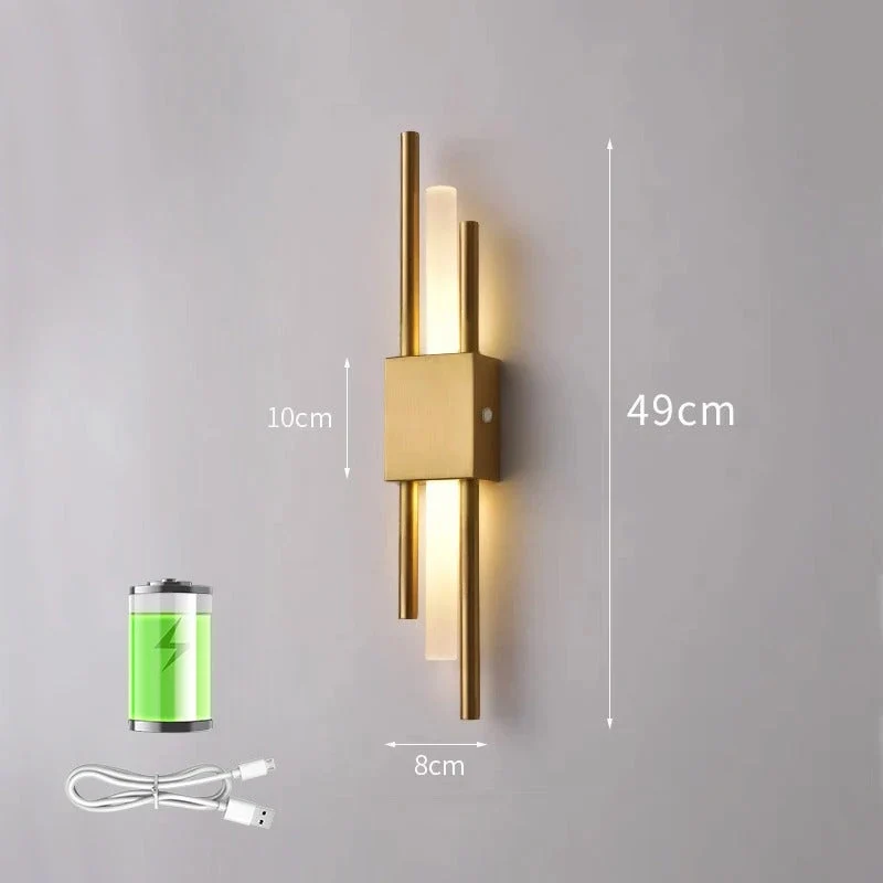 LED Staggered Trådlös Vägglampa – Usb Uppladdningsbar Inomhusbelysning för Modern Hembelysning