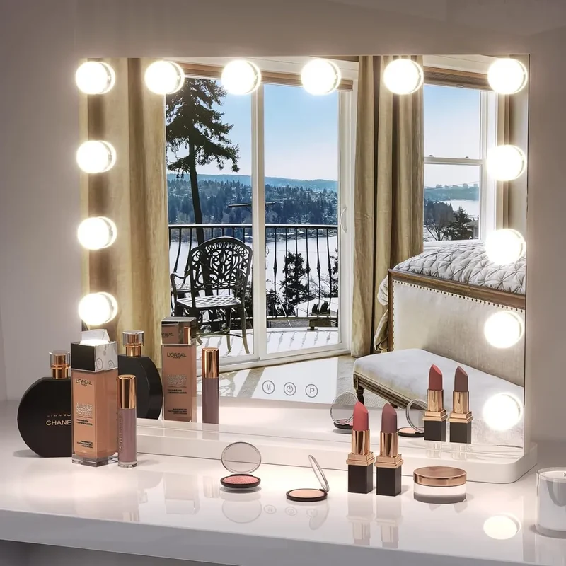 LED Hollywood Makeup Spegel med Dimmbar LED-lampa