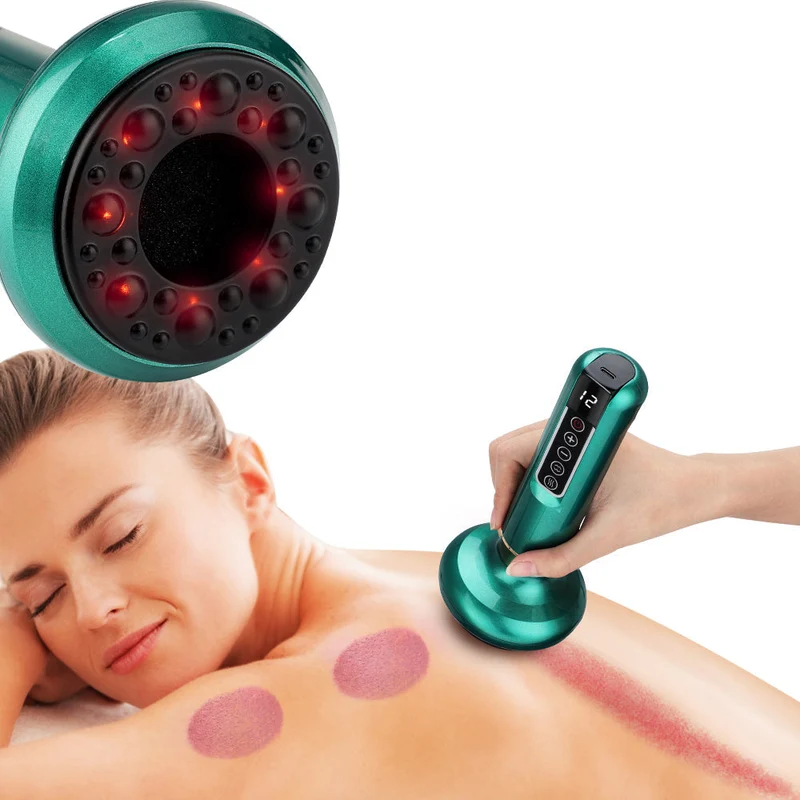 Elektrisk cup-massager – vakuum-sug gua sha med infraröd värme för anti-cellulit och kroppsnedskärningsterapi