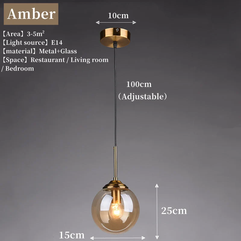 Modern nordisk glaspendellampa – stilfull kökspendelbelysning med metallfäste för vardagsrum och matsalar