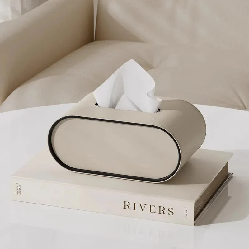 Modern läder vävnadsbox
