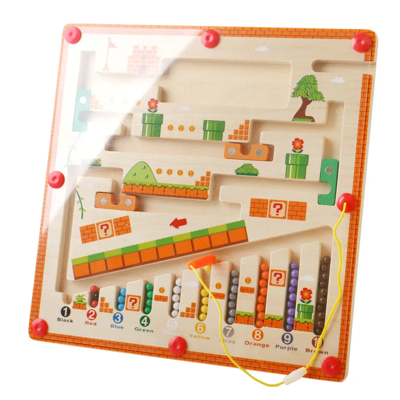 Magnetic Maze™ - Färgglatt och roligt att räkna - magnetiskt pussel i trä