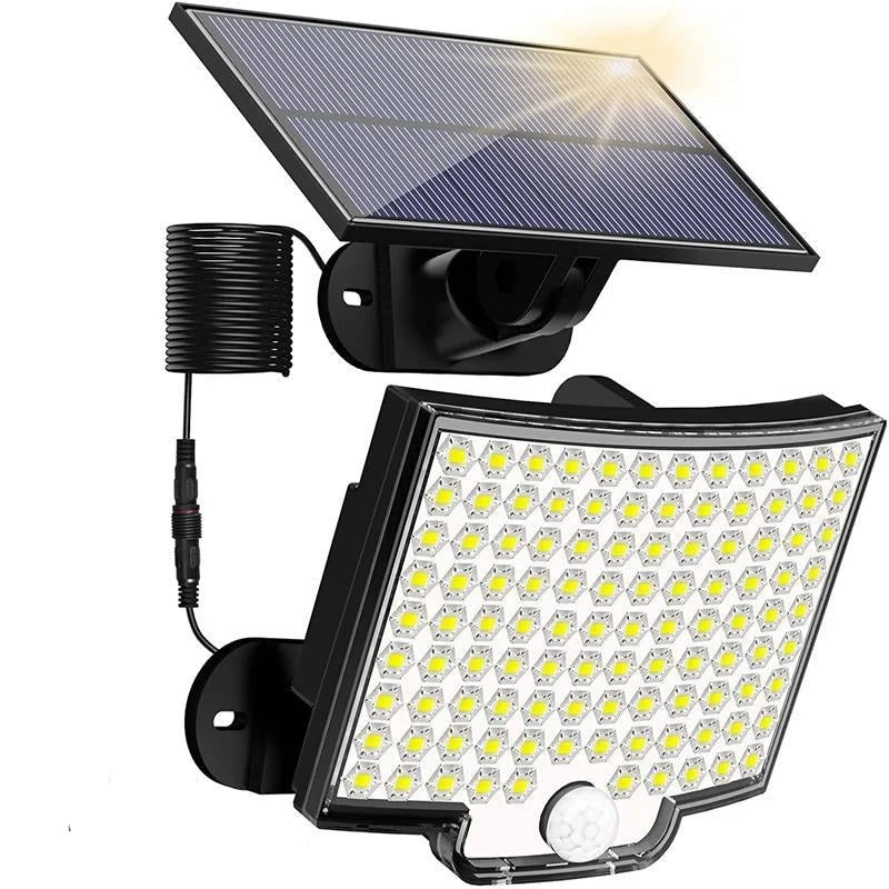 Effektiv udendørs solcellelampe med bevægelsessensor