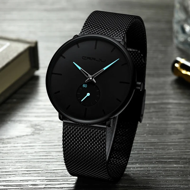 Minimalistisk Ur med Kvarts - Vandafvisende Design