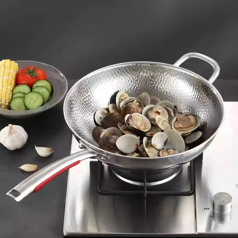Titanium Wok med Rund Bund til Induktionskomfurer – Nem at Røre