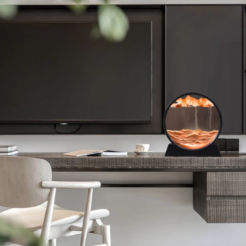 Beroligende 3D Sandkunst - Elegant Glas Dekoration til Dit Rum