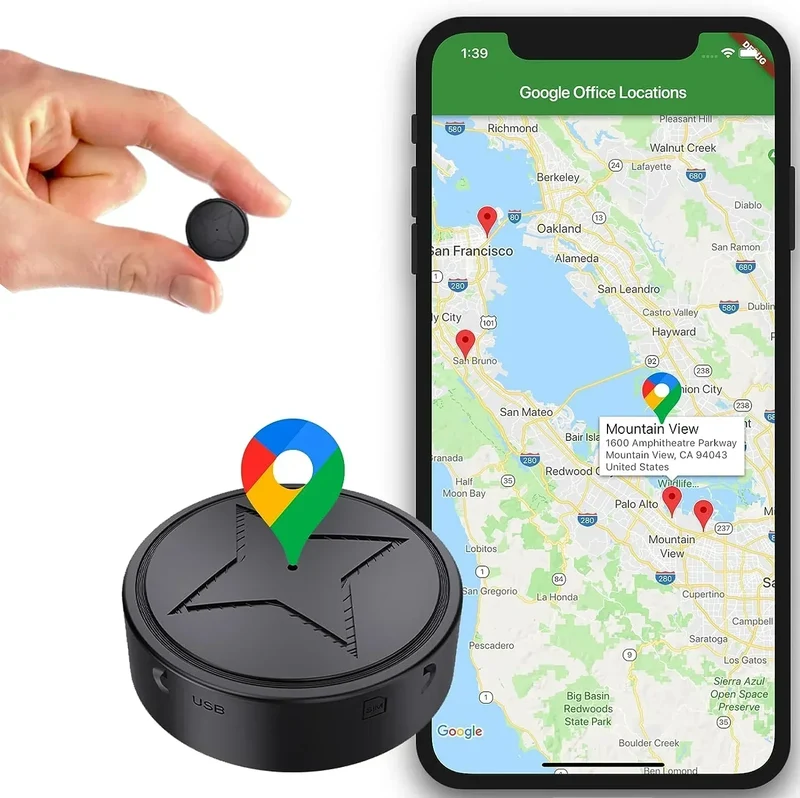 Kompakt GPS Tracker med Magnetisk Fastgørelse – Real-Time Overvågning