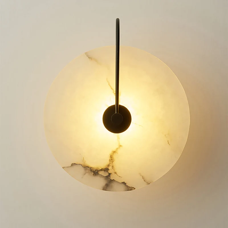Elegant LED Væglampe med Marmorfinish til Stilfulde Interiører