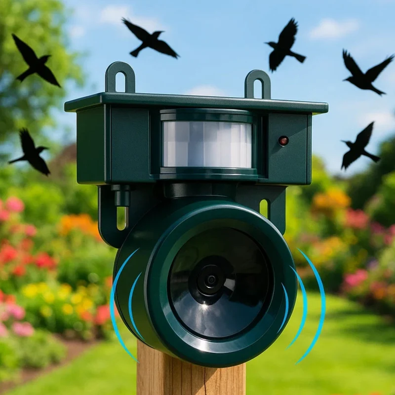 FugleStop | Vejrbestandig fugleskræmmer med PIR-sensor og solenergi