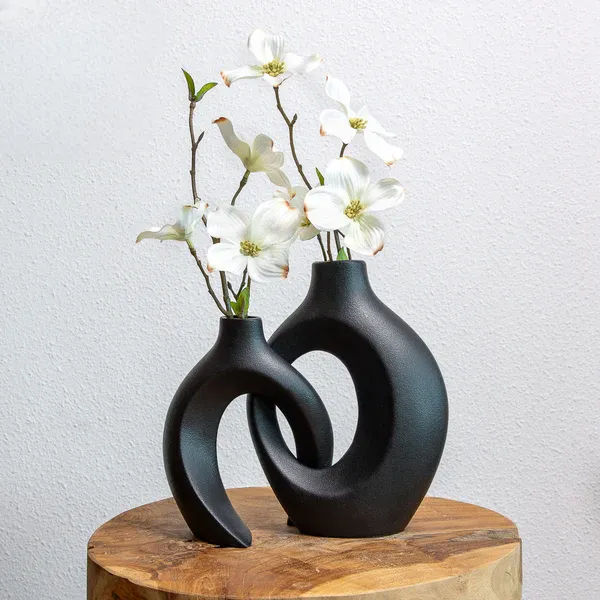 Elegant Blomsterkrukke med Flettet Design