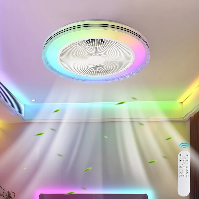 Smart Loft Ventilator med RGB-belysning – Stilfuld og Effektiv