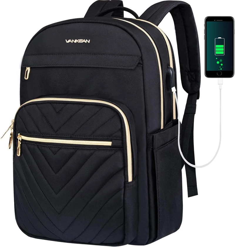 Vandtæt og Let Laptoprygsæk med USB Opladerport – 15.6" Kompatibel