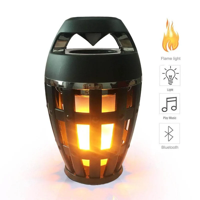 Flammelys med Bluetooth-højttaler til hyggelig stemning