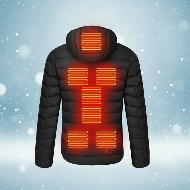 Unisex Varm Jakke med Justerbar Varme til Vinter