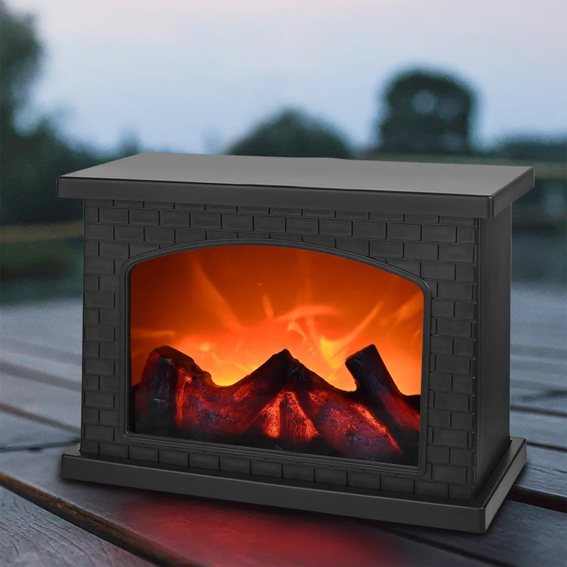Rektangulær Kaminlampe med Hygge - Realistiske Flammeeffekter