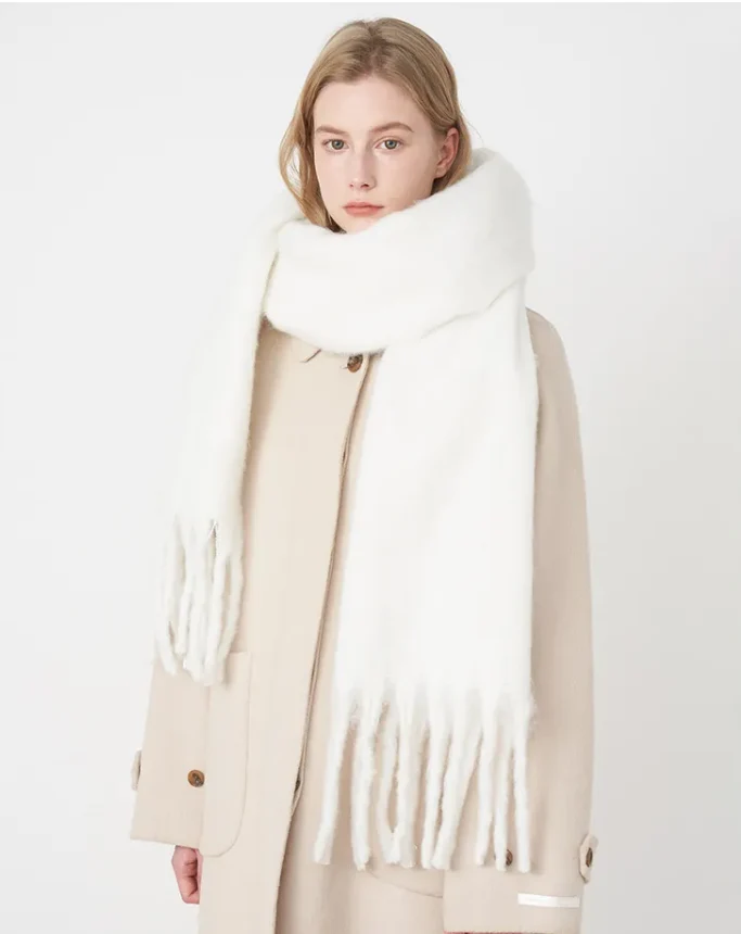 Elegant og Varm Damesjal i Blødt Polyester - 10 Trendfarver