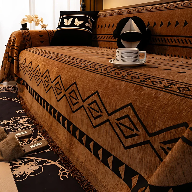 Chenille Sofaovertræk med tribal design og komfort