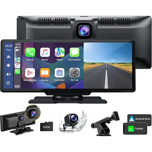 Smart 2K Bilradio med GPS, Bagkamera og 64 GB Hukommelse